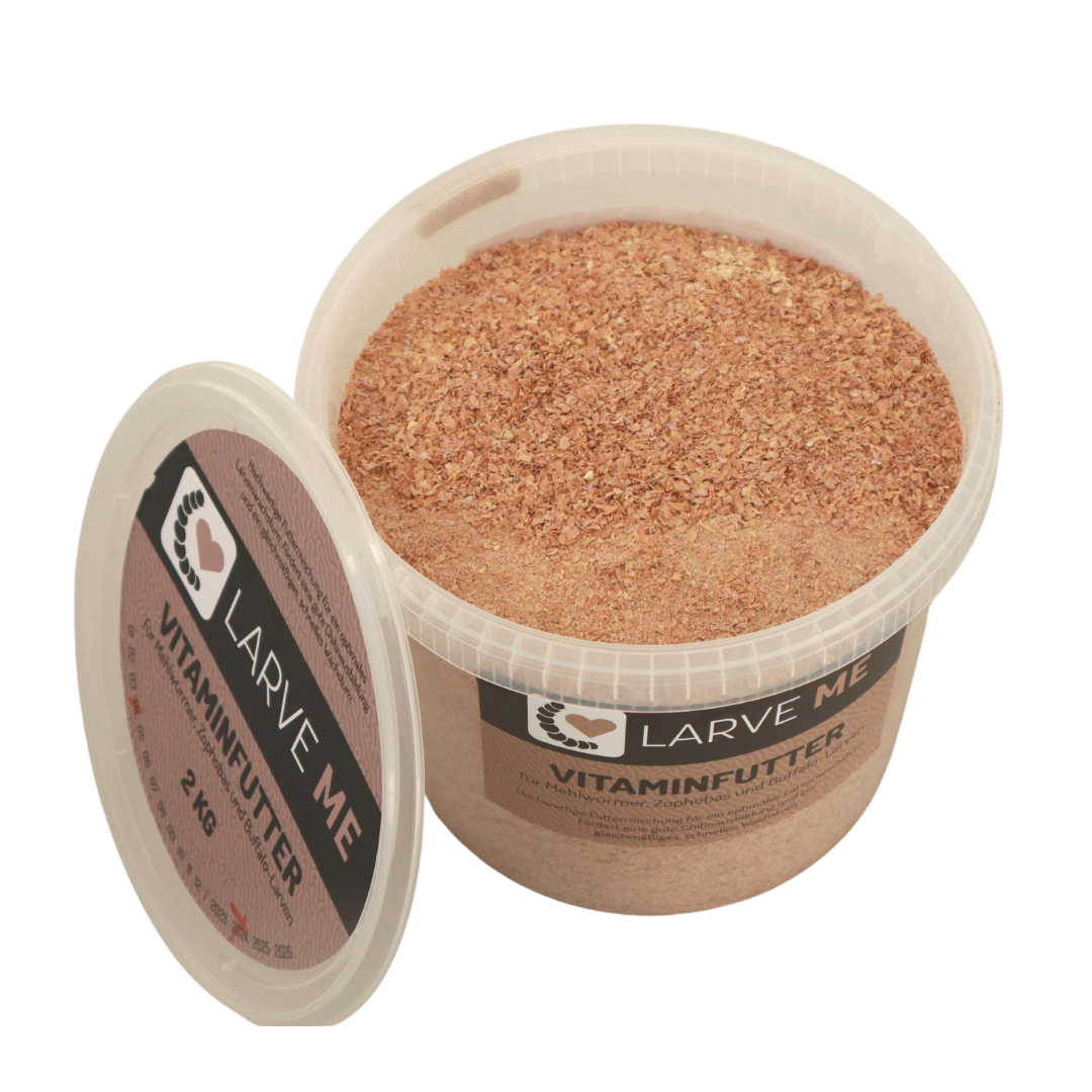 Vitaminfutter für Insektenlarven, 2kg im wiederbefüllbaren Eimer